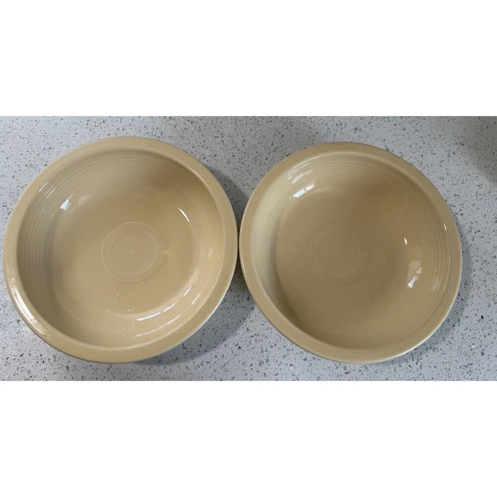 Fiestaware Individual Pasta Serving Bowls 32 oz HL USA Fiesta Ivory Vtg Retired